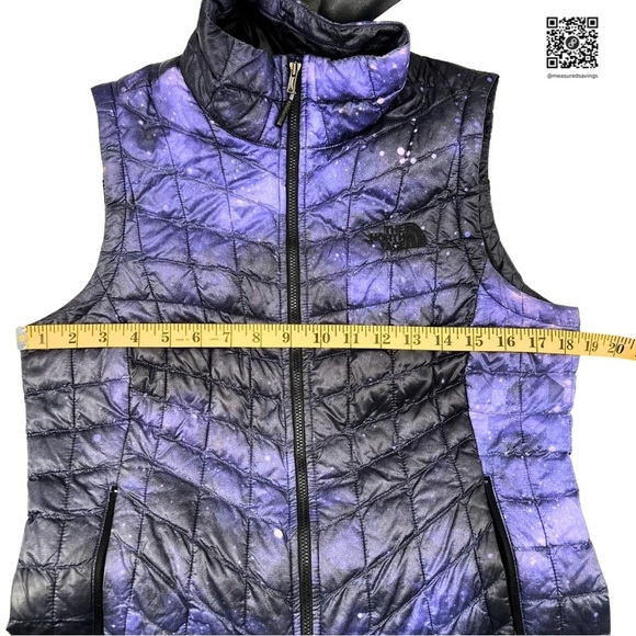 The North Face - Size Small - ThermoBall Cosmic Galaxy Purple Stars Puffer Vest - Picture 9 of 14